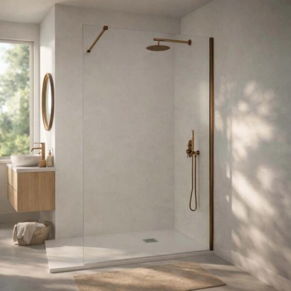 Doccia walk-in Orion 90x200 cm profilo oro rosa