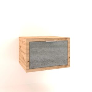 t.b.t. Mobile lavabo effetto legno con frontale cassetto grigio per arredo bagno.