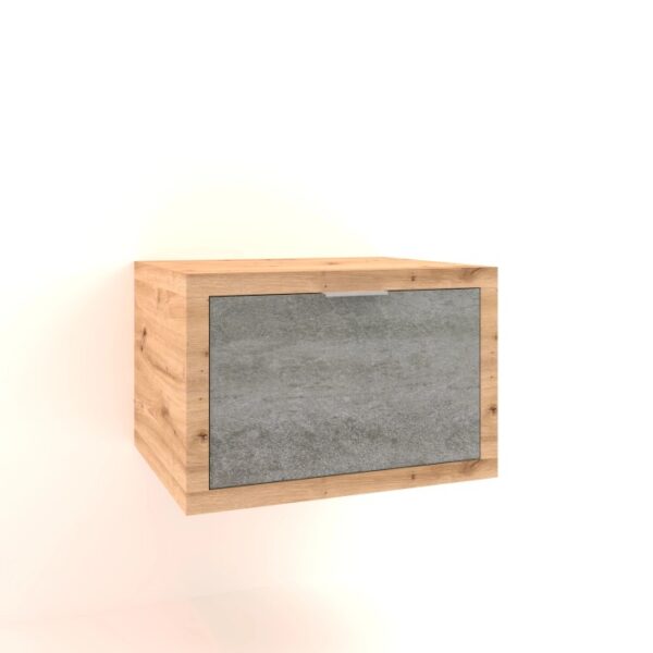 t.b.t. Mobile lavabo effetto legno con frontale cassetto grigio per arredo bagno.
