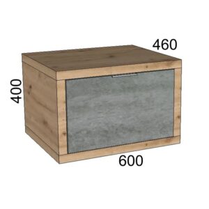 t.b.t. Mobile lavabo per arredo bagno, effetto legno con frontale grigio.