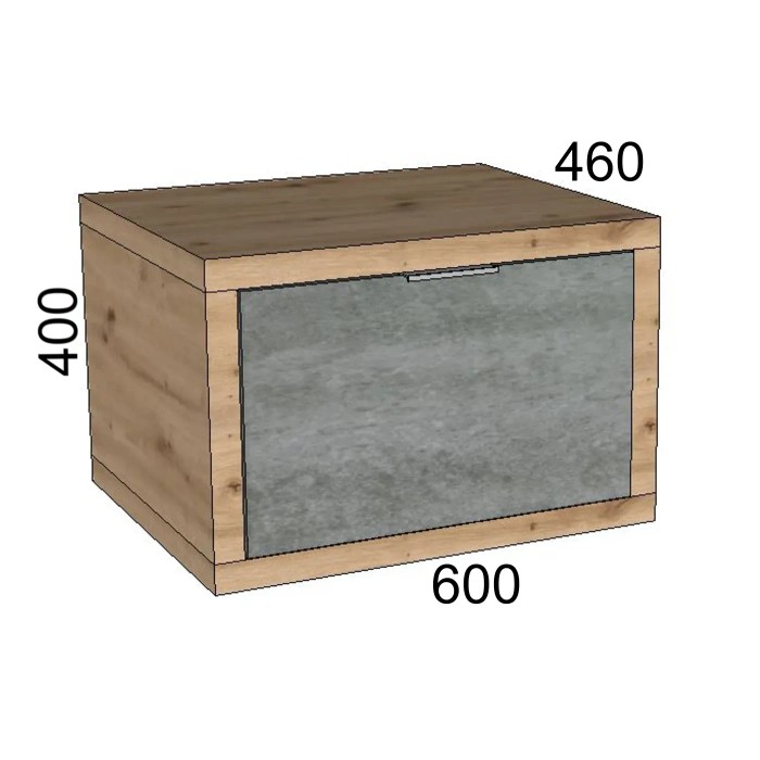 t.b.t. Mobile lavabo per arredo bagno, effetto legno con frontale grigio.
