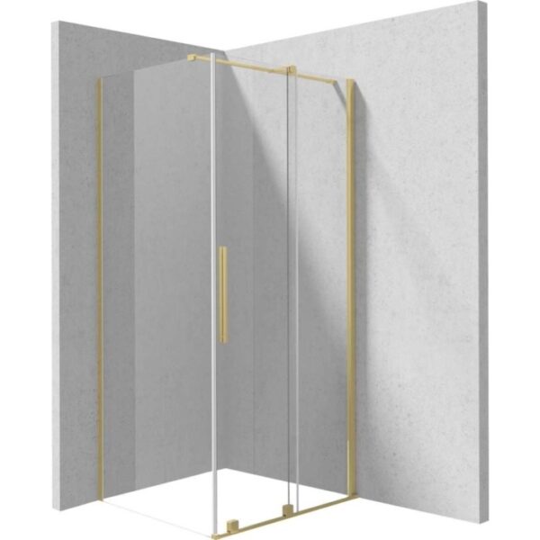 Cabina doccia rettangolare Cabaiguán Idrostile vetro 6 mm 1200x1950 mm oro