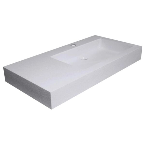 Lavabo d'appoggio bianco t.b.t. con foro per rubinetto per bagno e WC.