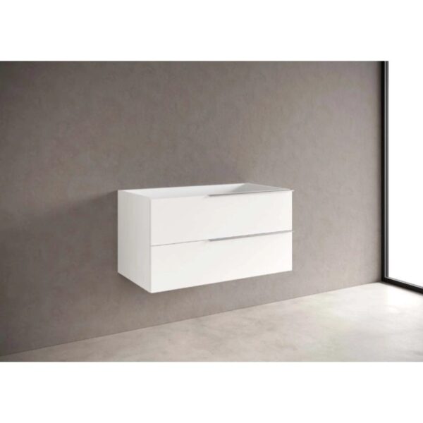 Mobile bagno t.b.t. bianco con due cassetti per il bagno.