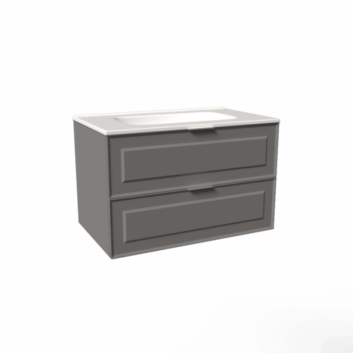 Mobile bagno base lavabo sospesa bugnata H51xL81xP46 cm Grigio Opale