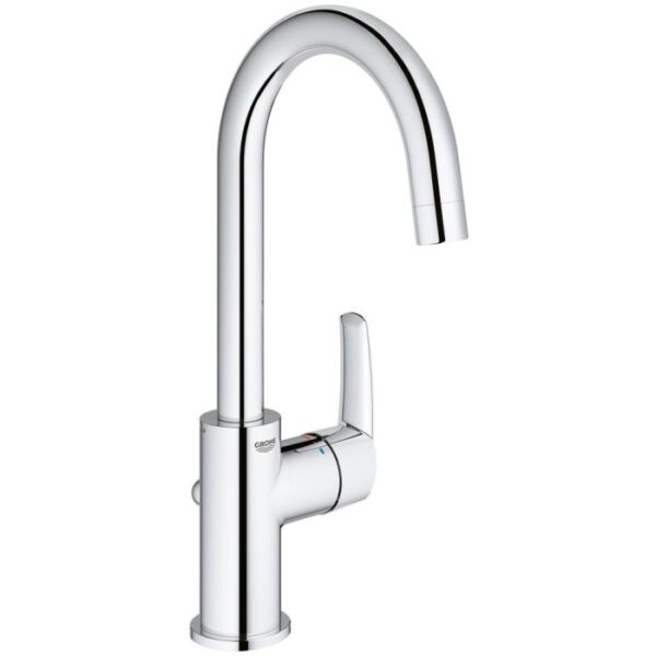 Miscelatore lavabo Grohe Start cromato con bocca alta per il bagno.