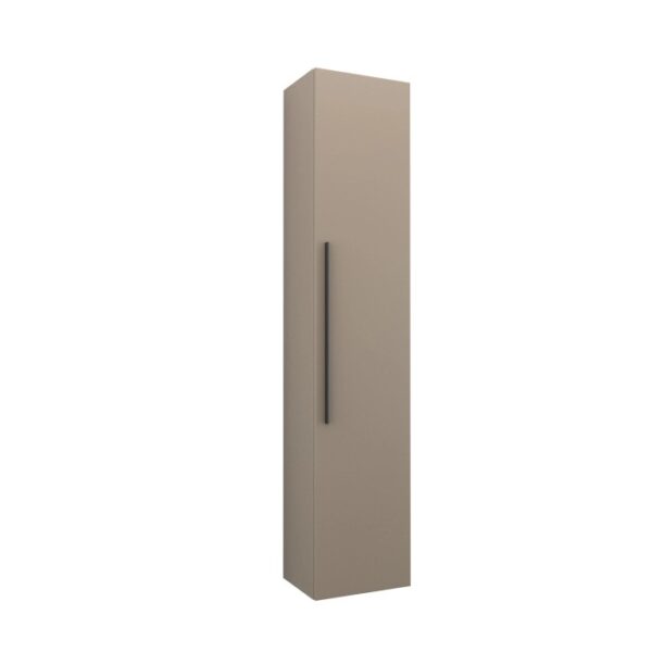 Mobile bagno sospeso beige con maniglia.