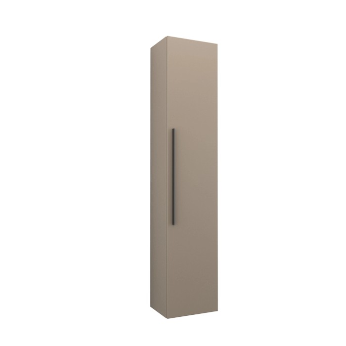 Mobile bagno sospeso beige con maniglia.