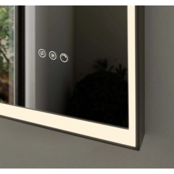Specchiera LED S4 Square 100x80 cm nero