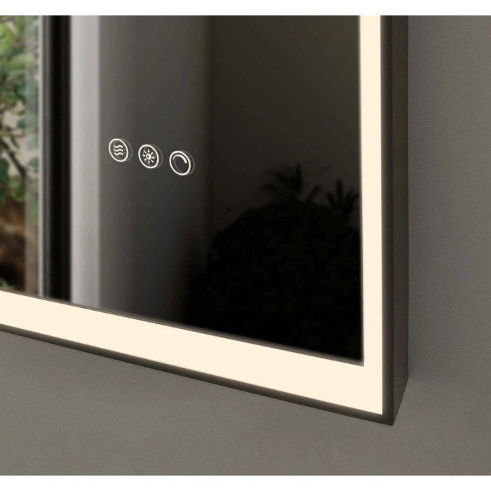 Specchiera LED S4 Square 100x80 cm nero