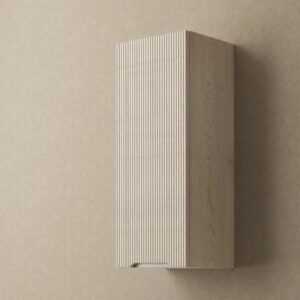 t.b.t. mobile bagno sospeso, beige, frontale a coste.