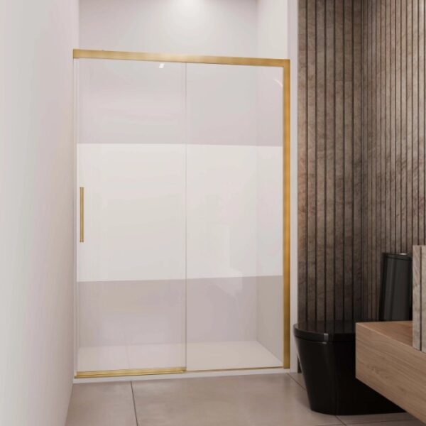 Porta scorrevole dx doccia Lux 117/120 cm oro spazzolato