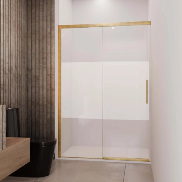 Porta scorrevole sx doccia Lux 107/110 cm oro spazzolato