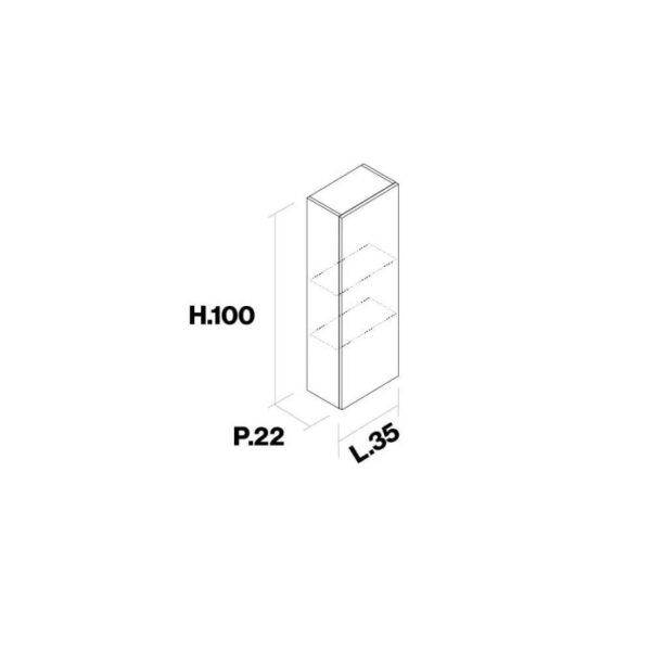 Mobile bagno colonna 1 anta melaminico L35xH100xP22 cm