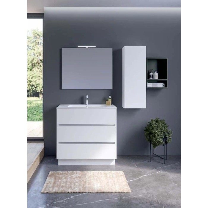Mobile bagno colonna 1 anta melaminico L35xH100xP22 cm