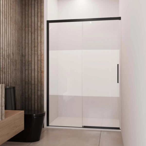 Porta scorrevole sx doccia Lux 107/110 cm nero opaco