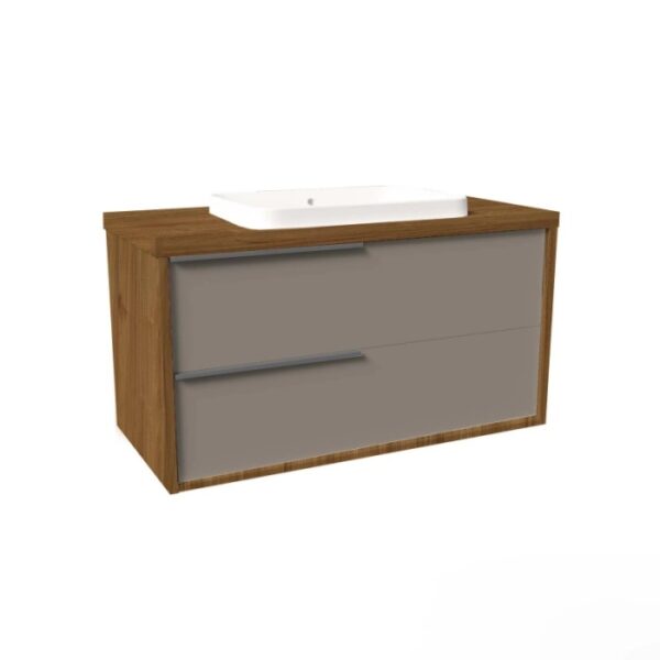 Mobile bagno base lavabo sospeso Kora 81x65x46 cm noce tortora opaco
