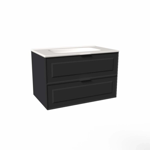 Mobile bagno base lavabo sospesa bugnata H51xL81xP46 cm Grafite Opale
