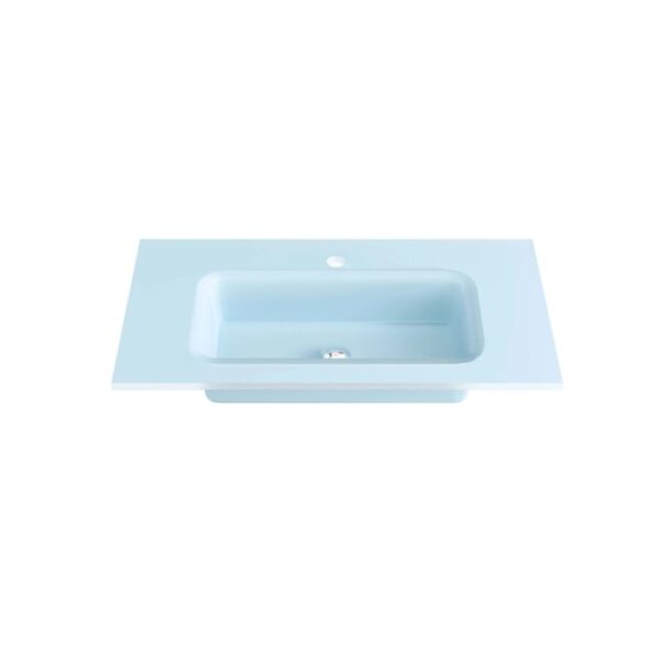 Mobile bagno lavabo piatto vetro L102xH18xP47 cm azzurro