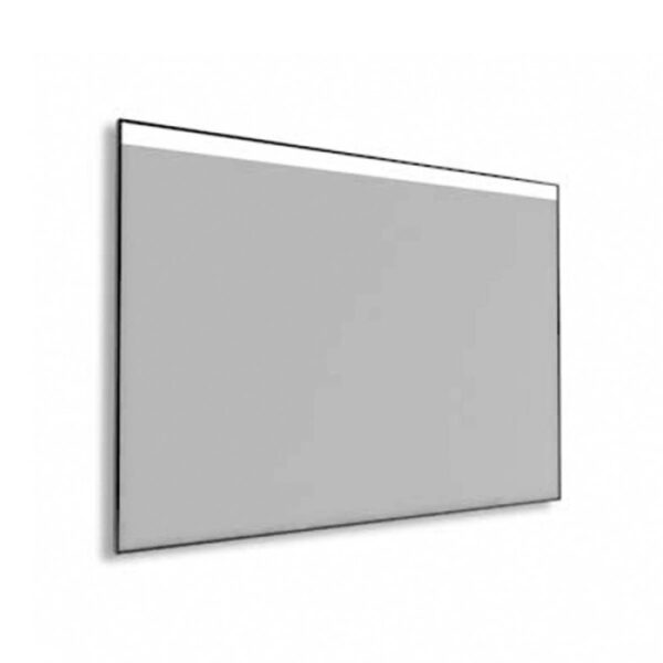 Specchio telaio perimetrale fascia retroill. sopra Noir 60xh80 cm nero opaco
