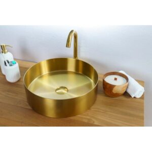 Lavabo in acciaio inox Foyer oro