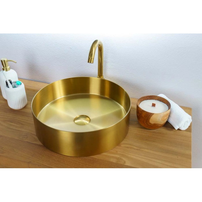 Lavabo in acciaio inox Foyer oro