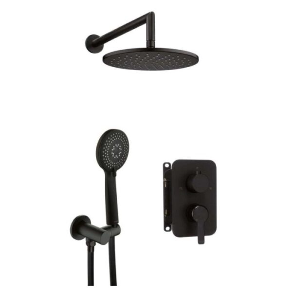 Set doccia incasso Idrostile Rodas con box 250 mm nero