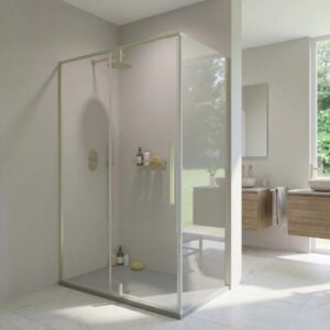 Porta doccia lato fisso Slim 87,5-89 cm oro spazzolato
