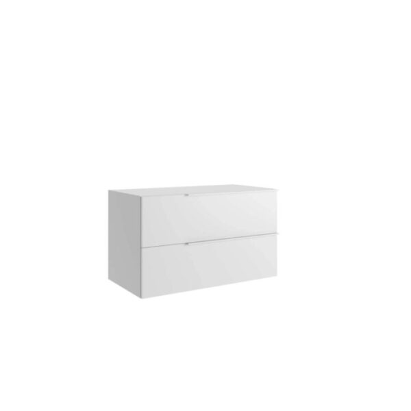Mobile bagno base sospesa 2 cassetti Caren h.50 l.85 p.51 cm bianco