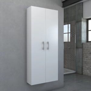 Mobile bagno sospeso bianco con due ante, categoria arredo bagno.