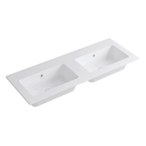 Mobile lavabo bianco t.b.t. con due lavabi per il bagno.