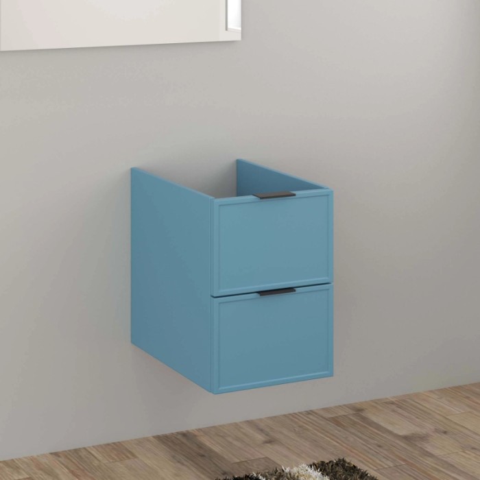 Mobile bagno t.b.t. blu con due cassetti per il bagno.
