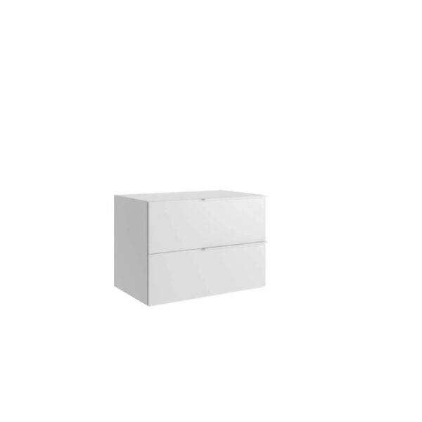 Mobile bagno base sospesa 2 cassetti Caren h.50 l.70 p.46 cm acero