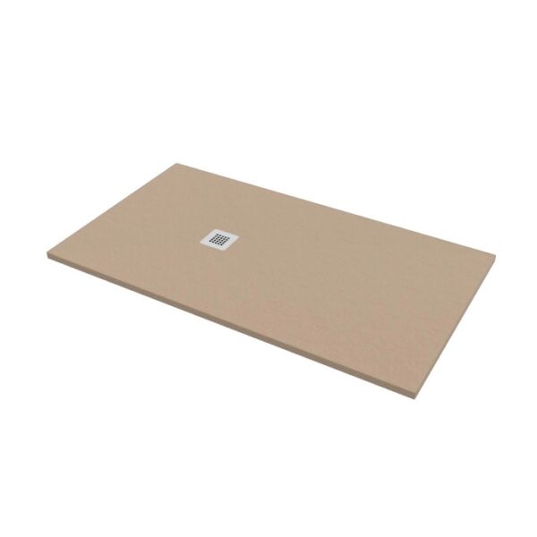 Piatto doccia beige di t.b.t. con scarico quadrato.