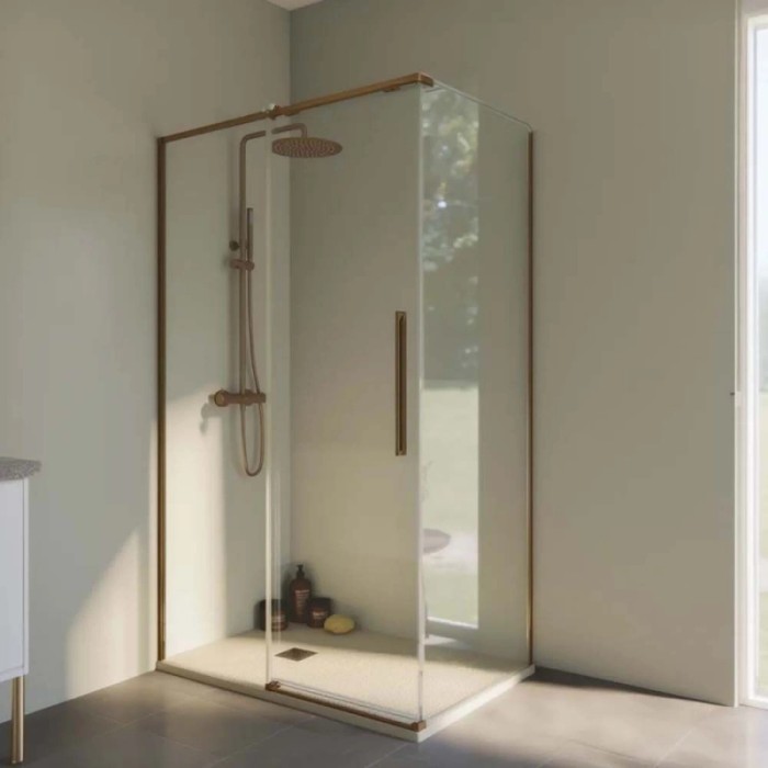 Porta doccia lato fisso Slim 77,5-79 cm oro rosa