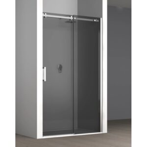 t.b.t. Porta doccia scorrevole con vetro fumé grigio.