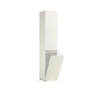 Mobile colonna con cestello biancheria 2 ripiani 45x37x195 cm bianco