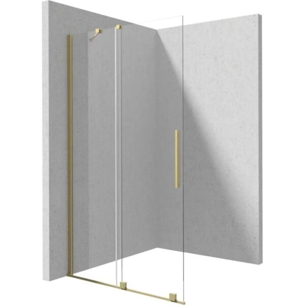 Parete doccia scorrevole Cabaiguán Idrostile 1000x1950 mm oro spazzolato