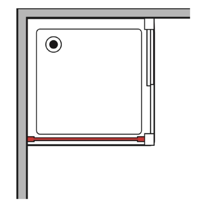 Box doccia t.b.t., vista schematica dall'alto. Ideale per la progettazione del bagno.
