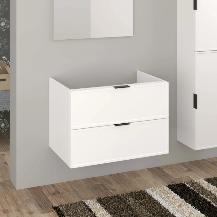 Mobile bagno t.b.t. bianco con due cassetti per il bagno.
