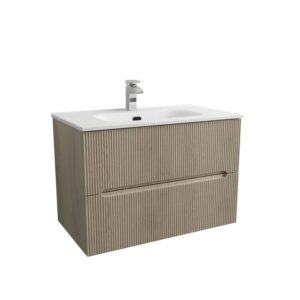 t.b.t. Mobile bagno con lavabo e rubinetto per il bagno.