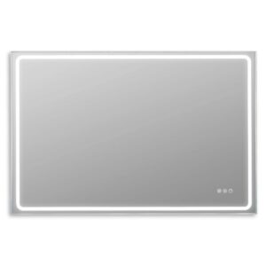 Specchiera rettangolare t.b.t. con illuminazione LED sul bordo.