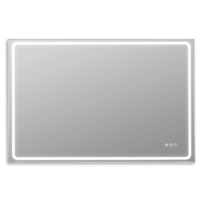 Specchiera rettangolare t.b.t. con illuminazione LED sul bordo.