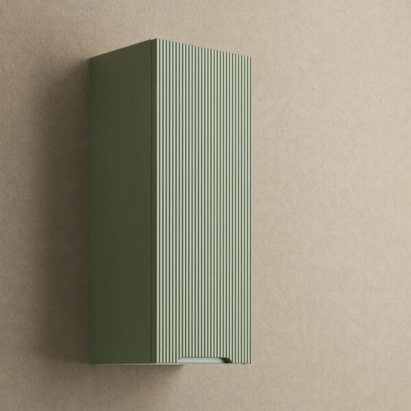 Mobile bagno sospeso t.b.t. verde con frontale a coste per bagni moderni.