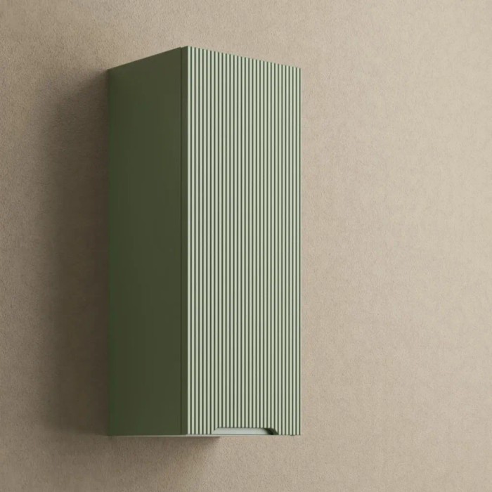 Mobile bagno sospeso t.b.t. verde con frontale a coste per bagni moderni.