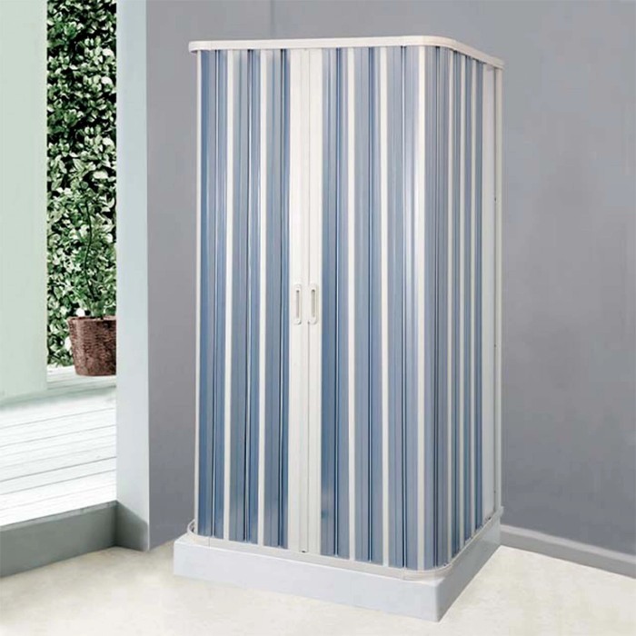 Box doccia t.b.t. con strisce blu e bianche