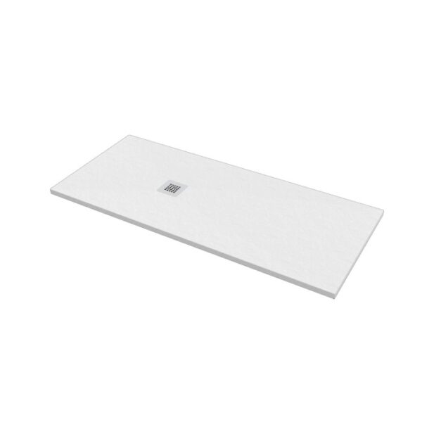Piatto doccia rettangolare bianco t.b.t. con scarico quadrato.