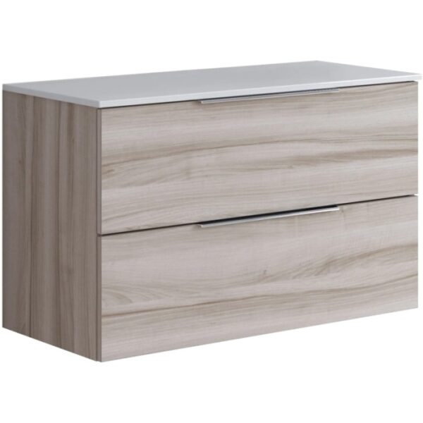 Mobile bagno t.b.t. con due cassetti e piano bianco.