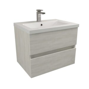 t.b.t. Mobile bagno con due cassetti e lavabo da appoggio.