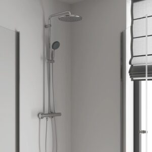 Sistema doccia Grohe QuickFix Vitalio Start 250 con termostato per montaggio a parete.